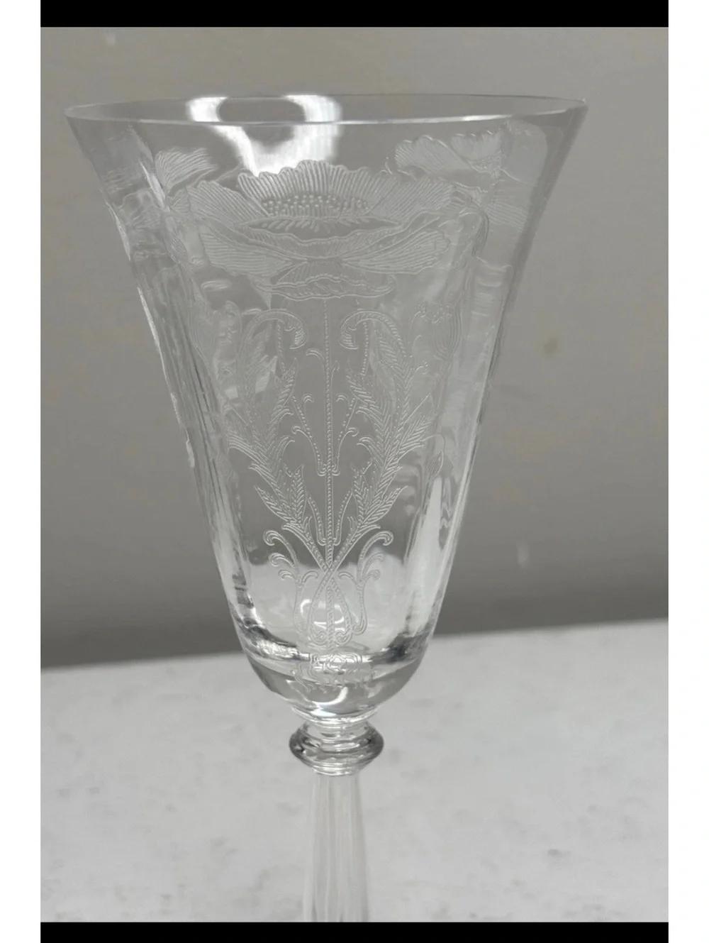 Tiffin-Franciscan Crystal Flanders Clear Stem 15024-024 Water Goblets set of 6